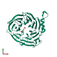 PDB entry 3k26 coloured by chain, front view.