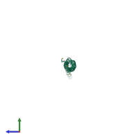 PDB entry 3k29 coloured by chain, side view.