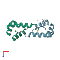 PDB entry 3k2a coloured by chain, top view.