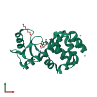 PDB entry 3k2r coloured by chain, front view.