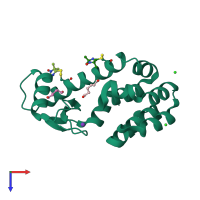 PDB entry 3k2r coloured by chain, top view.