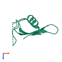 PDB entry 3k2t coloured by chain, top view.