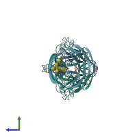 PDB entry 3k36 coloured by chain, side view.