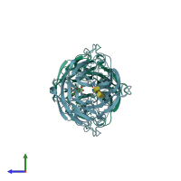 PDB entry 3k37 coloured by chain, side view.
