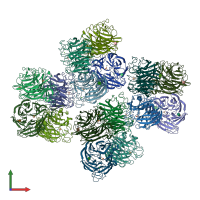 PDB entry 3k38 coloured by chain, front view.
