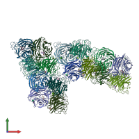 PDB entry 3k3a coloured by chain, front view.