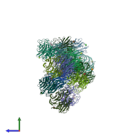 PDB entry 3k3a coloured by chain, side view.