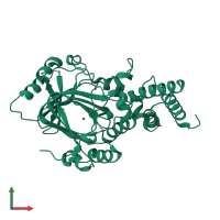 PDB entry 3k3n coloured by chain, front view.