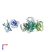 PDB entry 3k3s coloured by chain, top view.