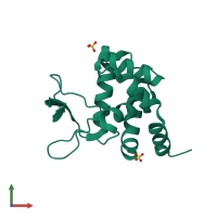 PDB entry 3k3t coloured by chain, front view.