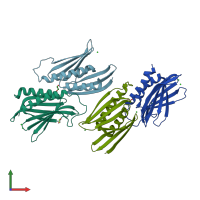 PDB entry 3k44 coloured by chain, front view.