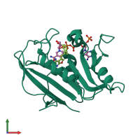 PDB entry 3k47 coloured by chain, front view.