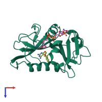 PDB entry 3k47 coloured by chain, top view.