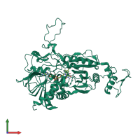 PDB entry 3k4b coloured by chain, front view.