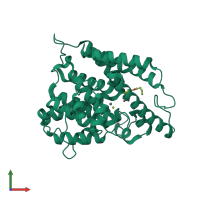 PDB entry 3k4s coloured by chain, front view.