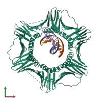 PDB entry 3k4x coloured by chain, front view.