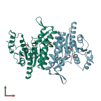 PDB entry 3k52 coloured by chain, front view.