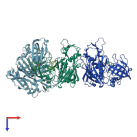 PDB entry 3k5c coloured by chain, top view.