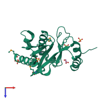 PDB entry 3k5j coloured by chain, top view.