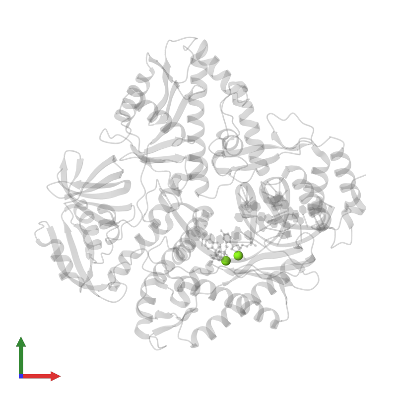 <div class='caption-body'>PDB entry 3k5l contains 2 copies of MAGNESIUM ION in assembly 1. This small molecule is highlighted and viewed from the front.</div>