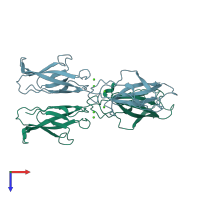 PDB entry 3k5s coloured by chain, top view.