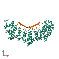 PDB entry 3k61 coloured by chain, front view.
