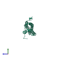 PDB entry 3k66 coloured by chain, side view.
