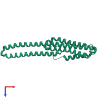 PDB entry 3k66 coloured by chain, top view.