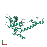 PDB entry 3k69 coloured by chain, front view.