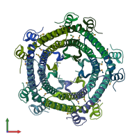PDB entry 3k6c coloured by chain, front view.