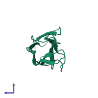 PDB entry 3k6d coloured by chain, side view.