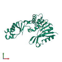 PDB entry 3k6r coloured by chain, front view.