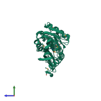 PDB entry 3k6r coloured by chain, side view.