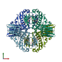 PDB entry 3k73 coloured by chain, front view.