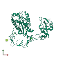 PDB entry 3k7l coloured by chain, front view.