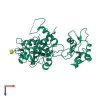 PDB entry 3k7l coloured by chain, top view.