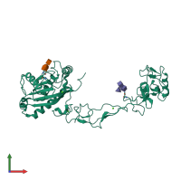 PDB entry 3k7n coloured by chain, front view.