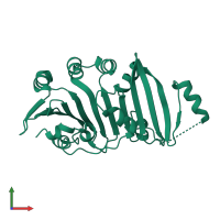 PDB entry 3k8i coloured by chain, front view.