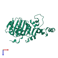 PDB entry 3k8i coloured by chain, top view.