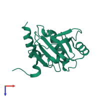PDB entry 3k8n coloured by chain, top view.