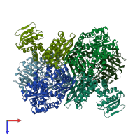 PDB entry 3k8z coloured by chain, top view.