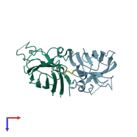 PDB entry 3k91 coloured by chain, top view.