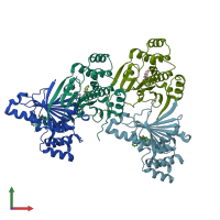 PDB entry 3k99 coloured by chain, front view.