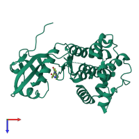 PDB entry 3ka0 coloured by chain, top view.