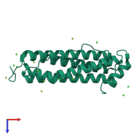 PDB entry 3ka3 coloured by chain, top view.