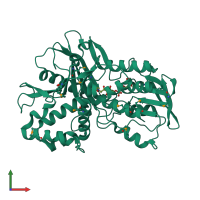 PDB entry 3ka7 coloured by chain, front view.