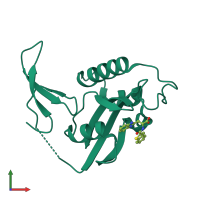 PDB entry 3kaf coloured by chain, front view.