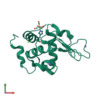 PDB entry 3kam coloured by chain, front view.