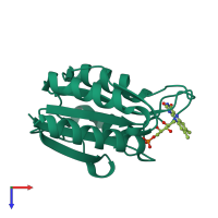 PDB entry 3kaq coloured by chain, top view.