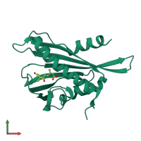 PDB entry 3kb0 coloured by chain, front view.